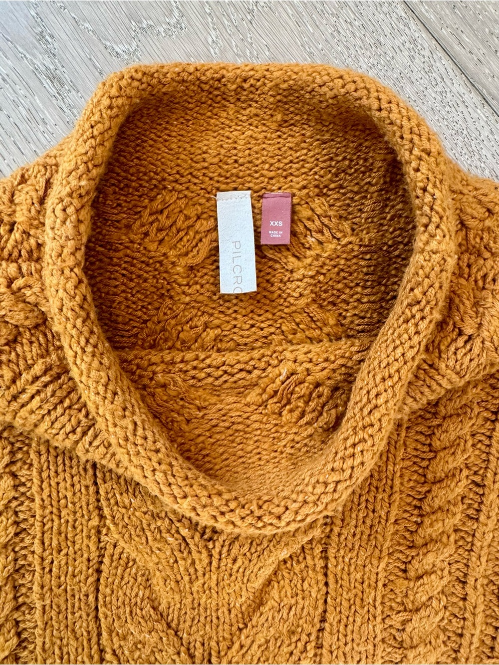 Pilcro Mock-Neck Cable-Knit Sweater